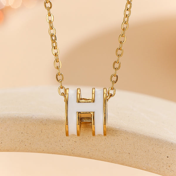 Haloed Sophistication Pendant "H" White