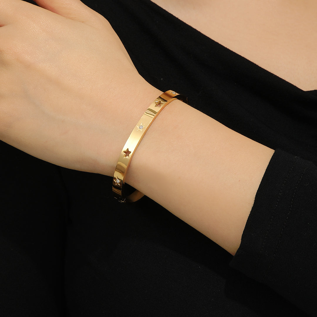 Starlit Grace Gold Cuff - Reet Pehal