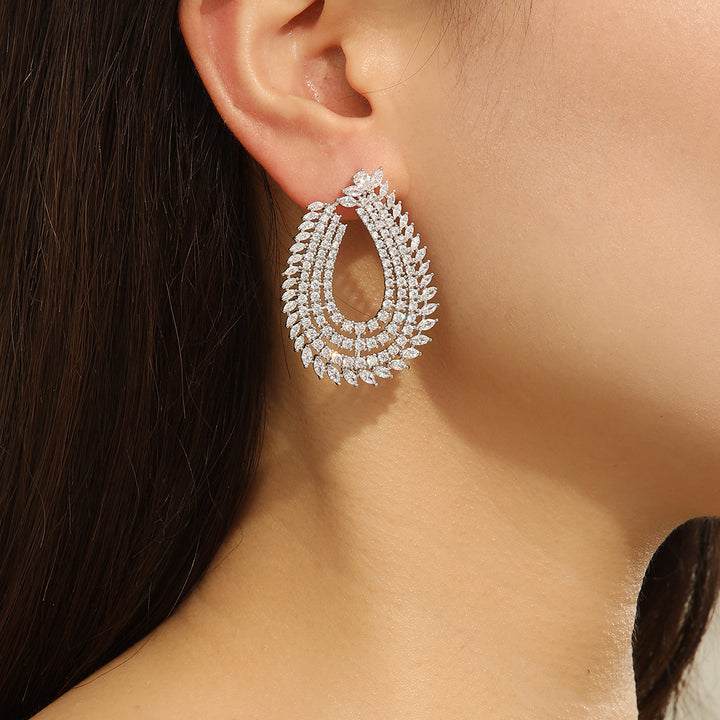 Gorgeous Silver Marquise Crescent Earring - Reet Pehal