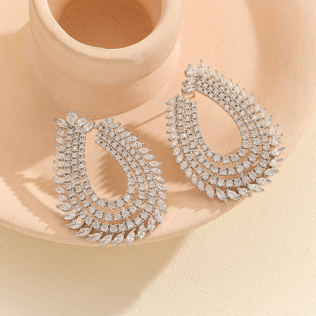 Gorgeous Silver Marquise Crescent Earring - Reet Pehal