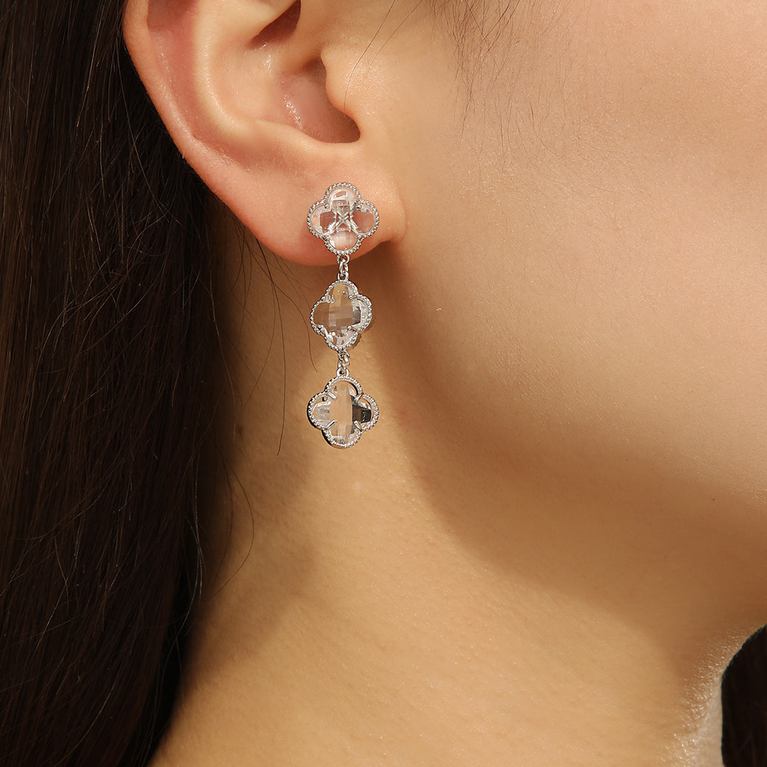 Beautiful Silver Clover Glow Earrings - Reet Pehal