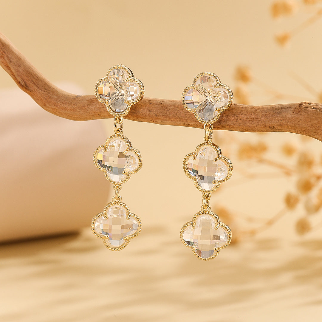 Beautiful Golden Clover Glow Earrings - Reet Pehal