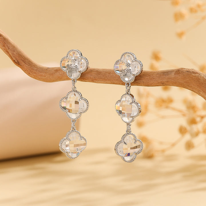 Beautiful Silver Clover Glow Earrings - Reet Pehal