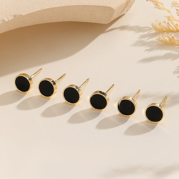 Classic Noir Halo Earrings