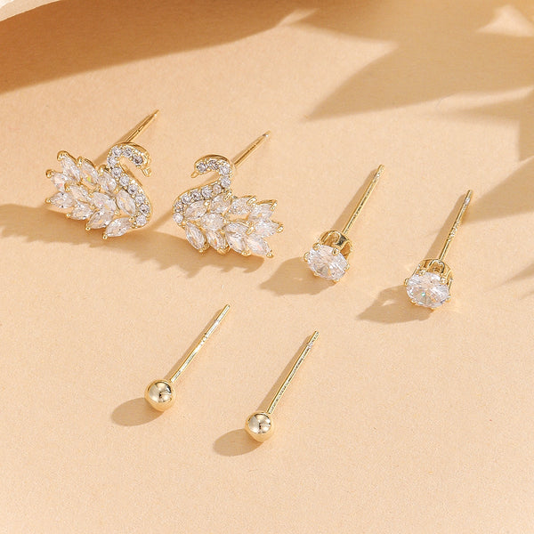 Swan Luxe & Subtle Ball Studs