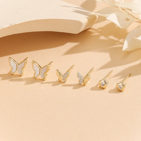 Opulent Butterfly & Flower Studs