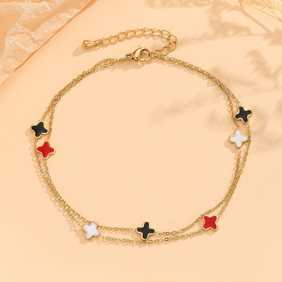 Tricolor Clover Delight Bracelet