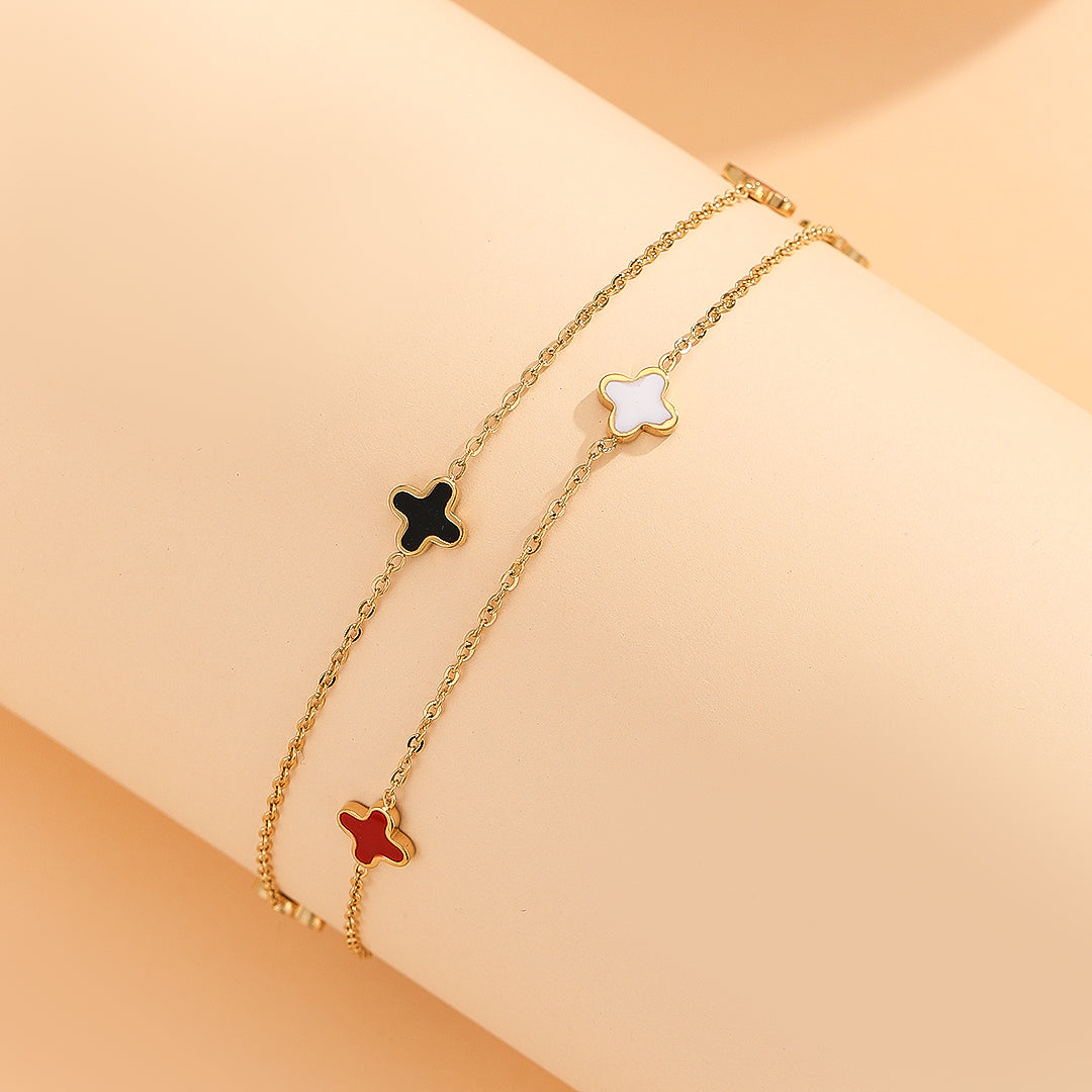 Tricolor Clover Delight Bracelet