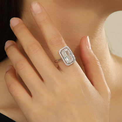 Eternal Diamond Solitaire Silver Ring - Reet Pehal