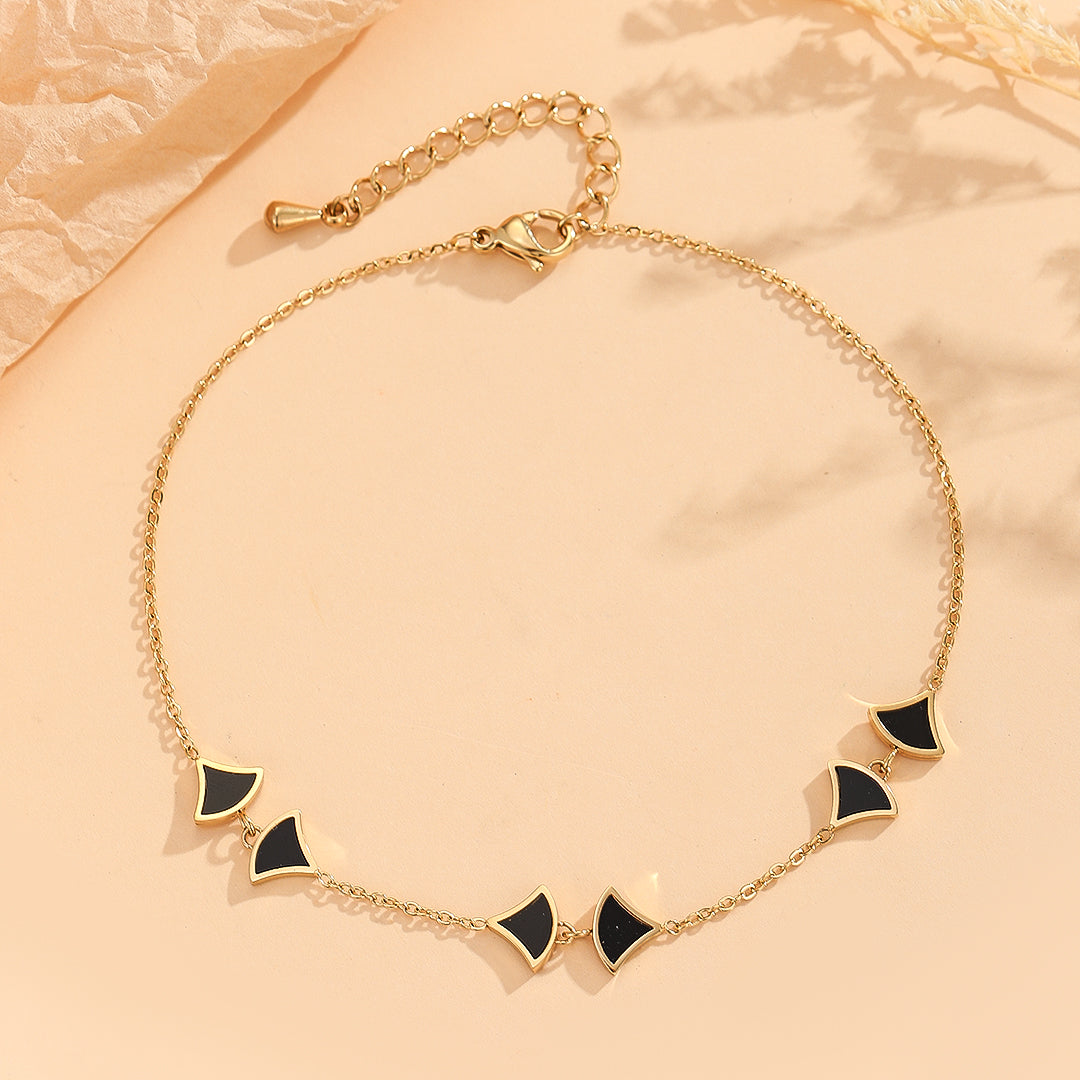 Sleek Midnight Triangle Charm Bracelet