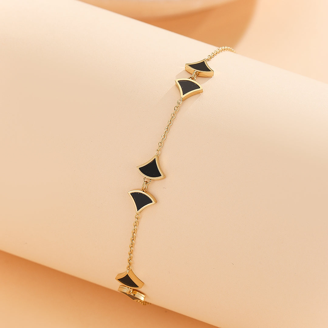 Sleek Midnight Triangle Charm Bracelet