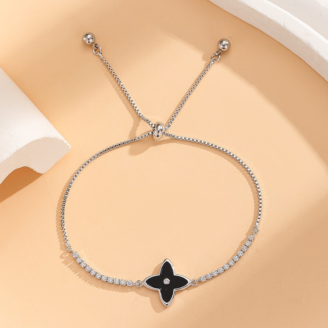 Adorable Crystal Petal Charm Bracelet