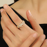 Load image into Gallery viewer, Glimmering Gold baguette Heart Ring - Reet Pehal
