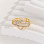 Load image into Gallery viewer, Glimmering Gold baguette Heart Ring - Reet Pehal
