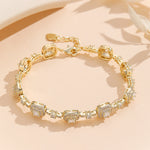 Load image into Gallery viewer, Delicate Gemstone Halo Chain Bracelet
