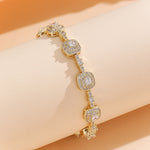 Load image into Gallery viewer, Delicate Gemstone Halo Chain Bracelet
