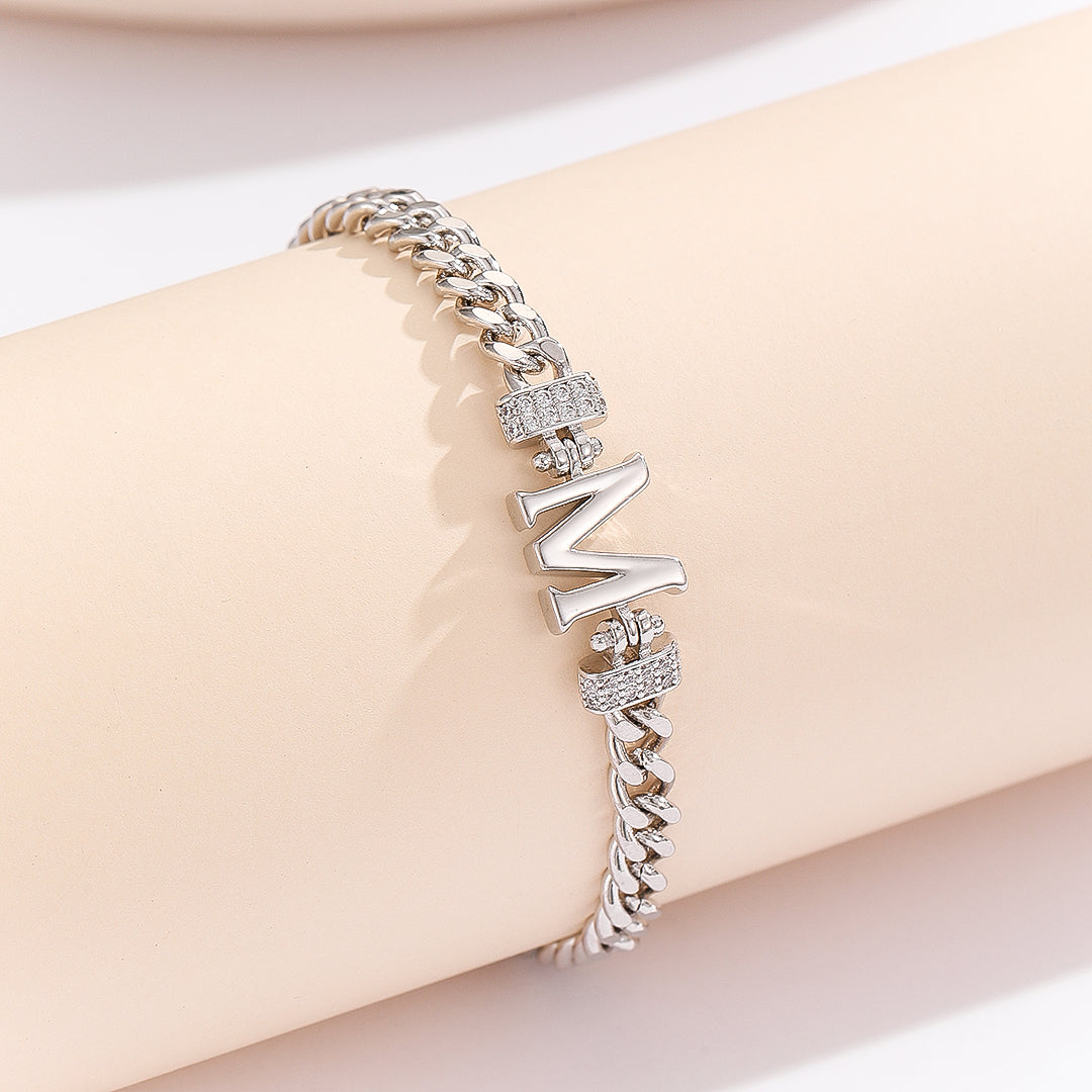 Glimmering M Centerpiece Bracelet