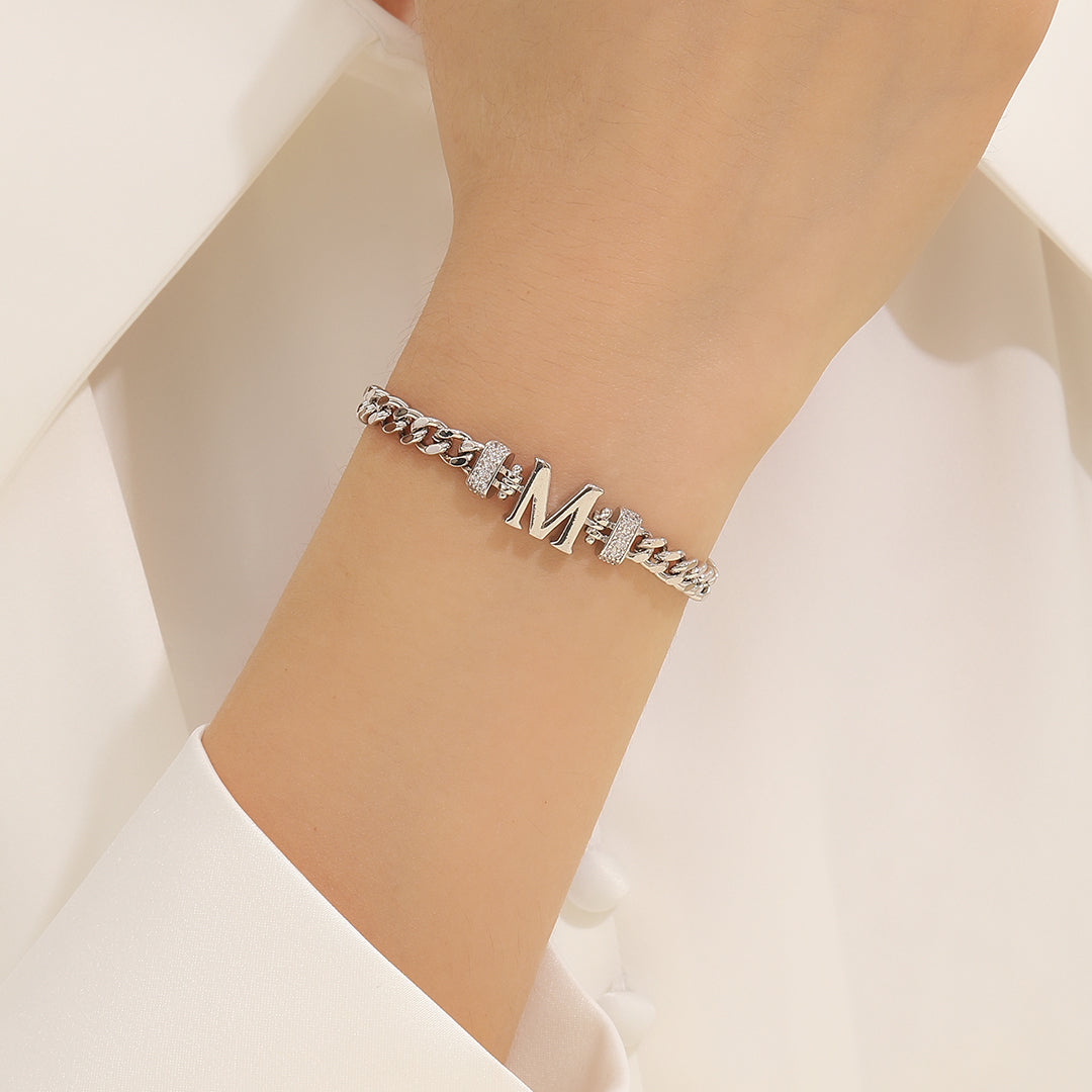 Glimmering M Centerpiece Bracelet