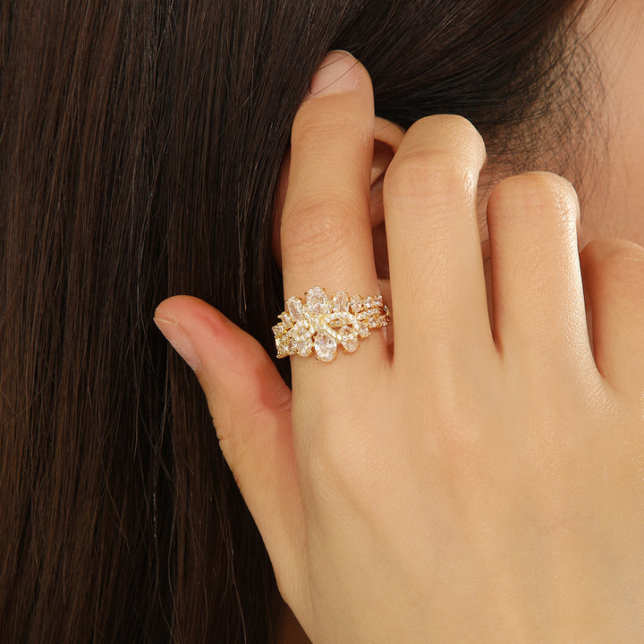 Sparkling Gold Garden Affair Ring - Reet Pehal