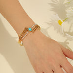 Load image into Gallery viewer, Turquoise Majesty Leaf Bracelet - Reet Pehal
