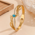 Load image into Gallery viewer, Turquoise Majesty Leaf Bracelet - Reet Pehal
