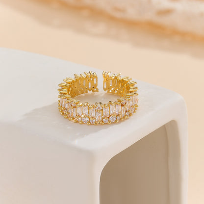 Adorable Golden Cascade Baguette Ring - Reet Pehal