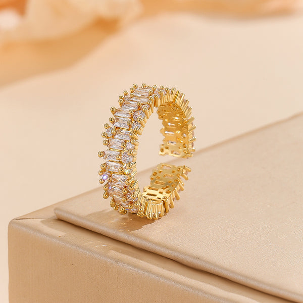 Adorable Golden Cascade Baguette Ring - Reet Pehal