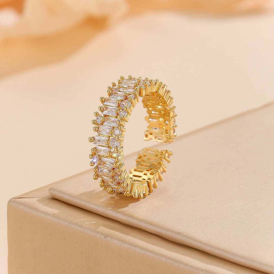 Adorable Golden Cascade Baguette Ring - Reet Pehal