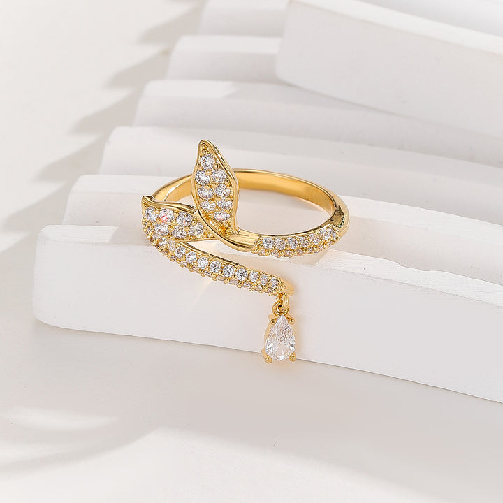 Twinkling Fishtail Fantasy Gold Ring - Reet Pehal