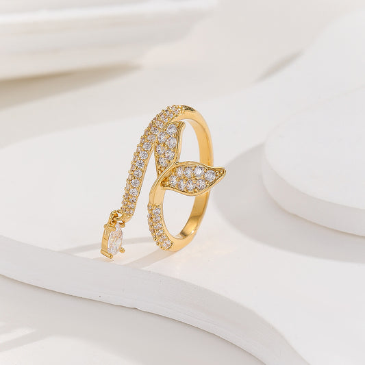 Twinkling Fishtail Fantasy Gold Ring - Reet Pehal