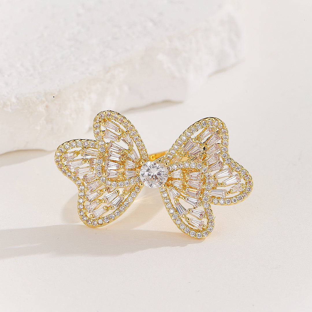 Graceful Gold Fluttering Whispers Ring - Reet Pehal