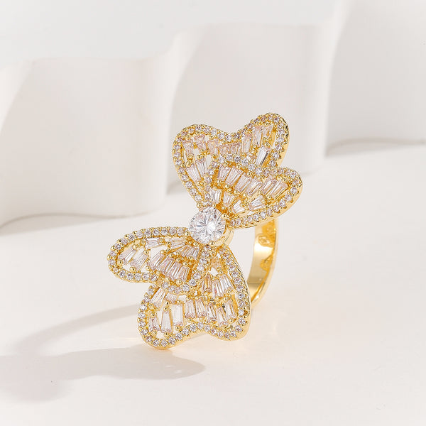 Graceful Gold Fluttering Whispers Ring - Reet Pehal