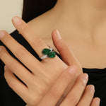 Load image into Gallery viewer, Moonlit Majesty Green Stunner Ring - Reet Pehal
