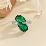 Load image into Gallery viewer, Moonlit Majesty Green Stunner Ring - Reet Pehal
