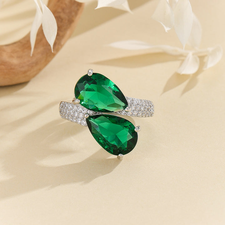 Moonlit Majesty Green Stunner Ring - Reet Pehal