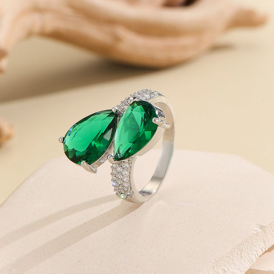 Moonlit Majesty Green Stunner Ring - Reet Pehal