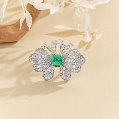 Enchanted Emerald Butterfly Elegance Ring - Reet Pehal