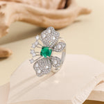 Load image into Gallery viewer, Enchanted Emerald Butterfly Elegance Ring - Reet Pehal
