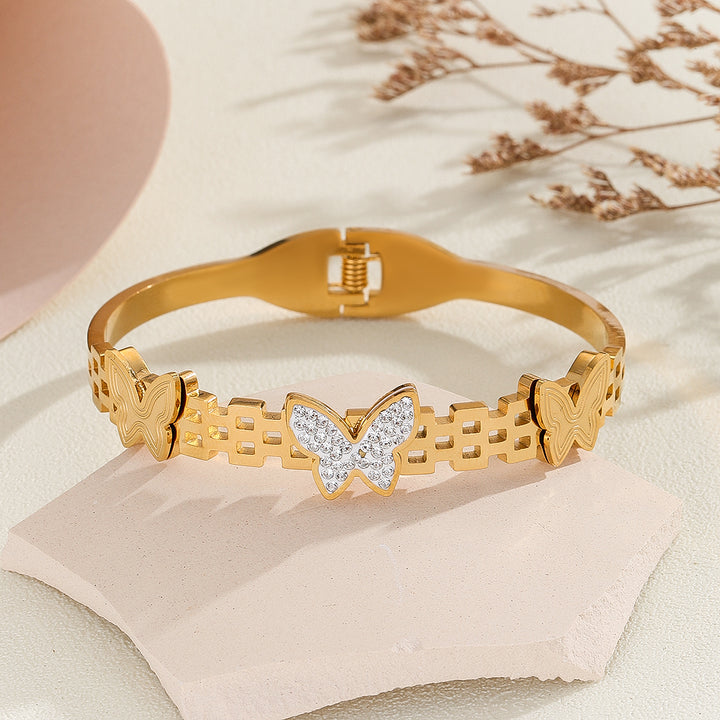 Glimmering Wings Gold Bangle - Reet Pehal