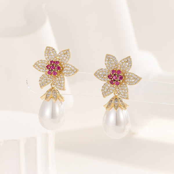 Glamorous Gold Blossom Earrings - Reet Pehal