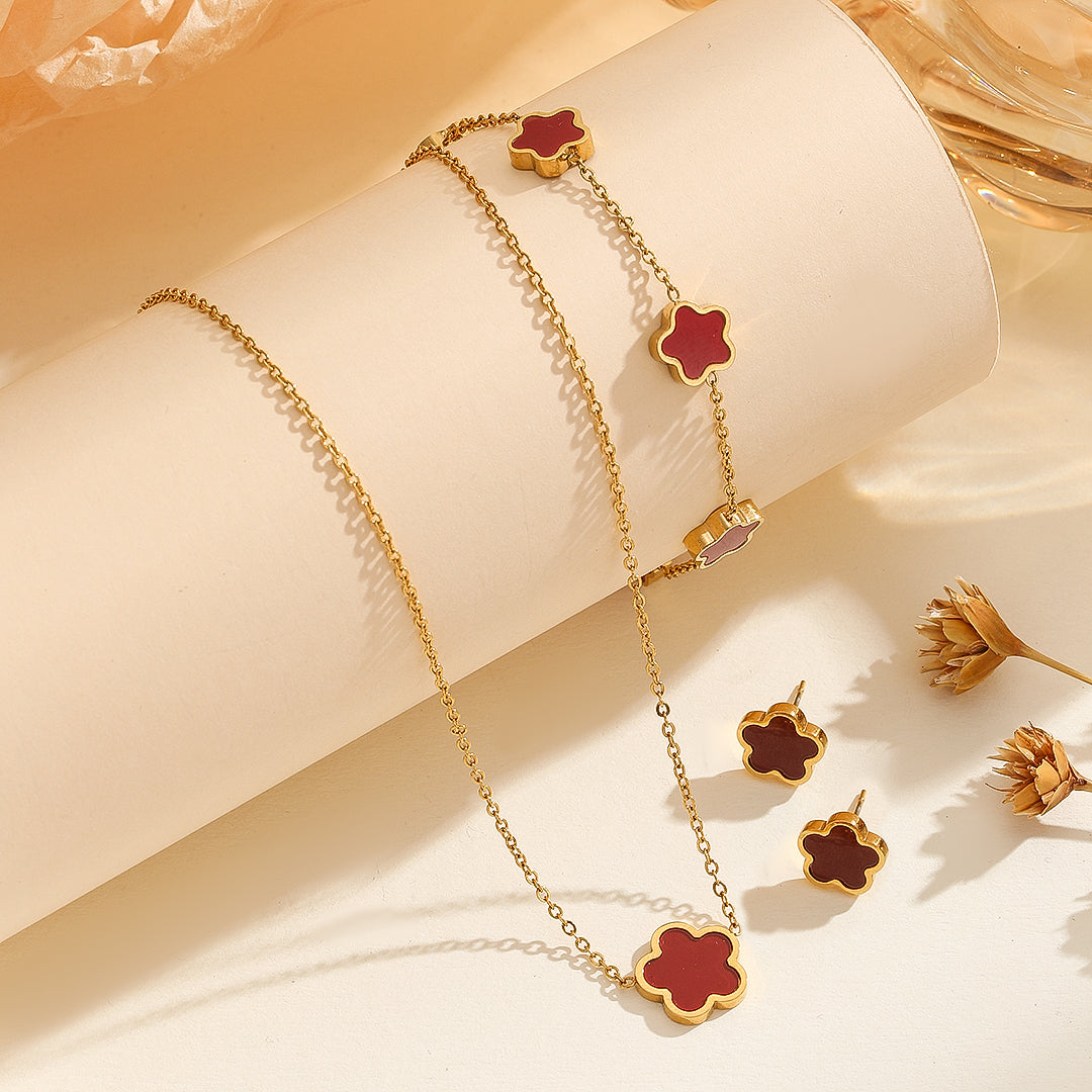 Elegant Floral Fusion Jewelry Set