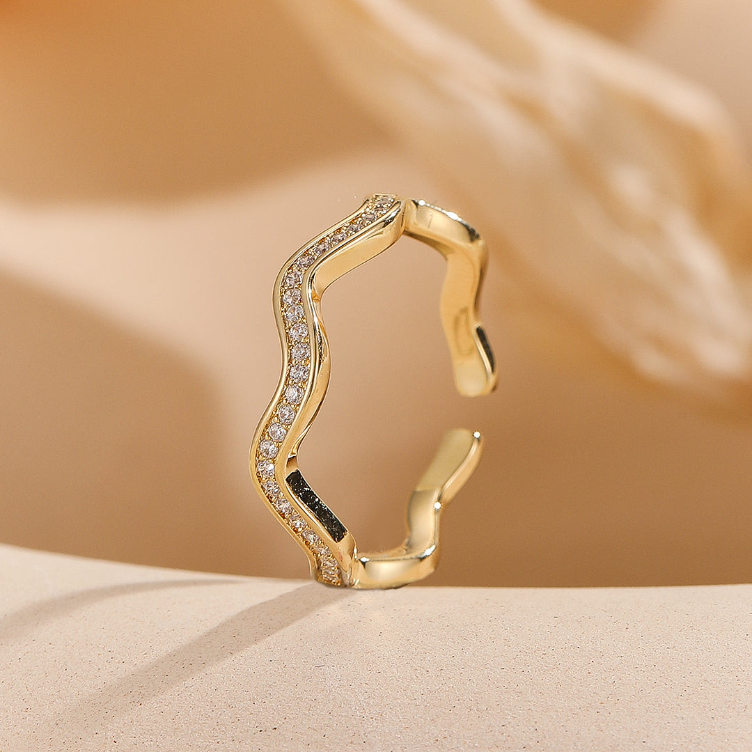 Serene Wave Open-Ended Ring