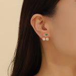 Load image into Gallery viewer, Sparkling Cherry Leaf Earrings
