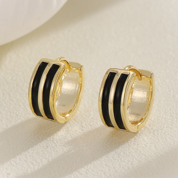 Bold Striped Black Earrings