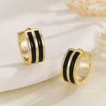 Load image into Gallery viewer, Bold Striped Black Earrings
