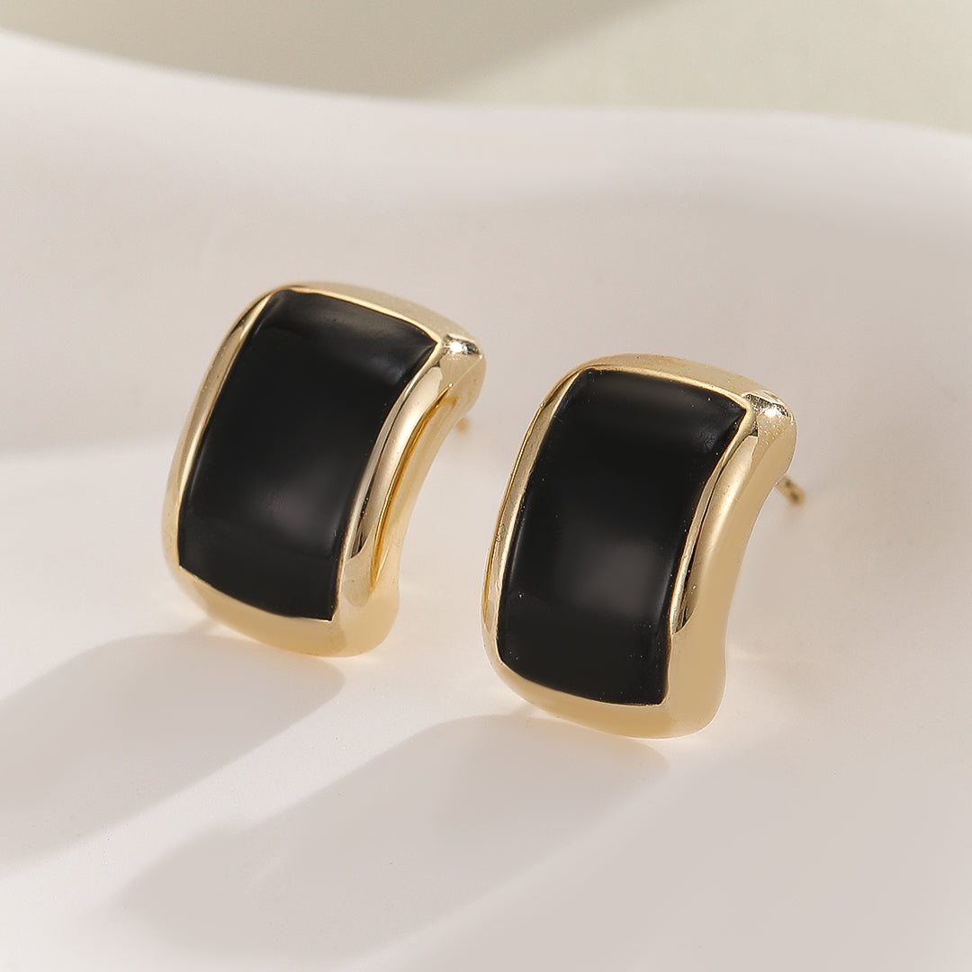 Versatile Black Rectangular Earrings