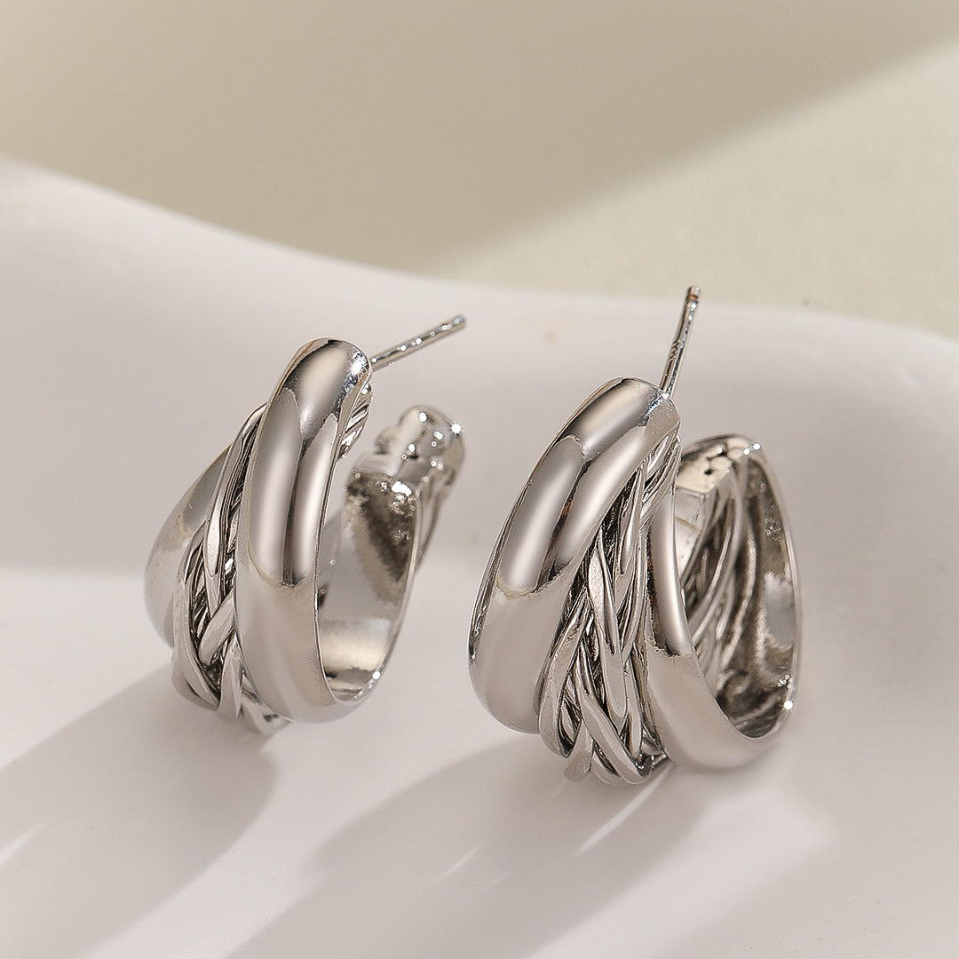 Stylish Twirl Hoop Earrings