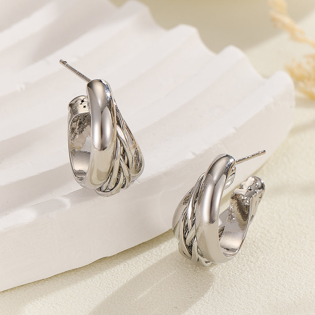 Stylish Twirl Hoop Earrings