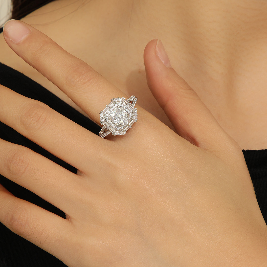 Dazzling Cushion-Cut Delight Diamond Ring - Reet Pehal