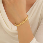 Load image into Gallery viewer, Luxe Gold Leaf Imprint Cuff
